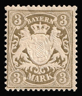 1900 3m Bavaria, German States, Germany, Signed