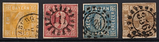 1862 Bavaria, German States, Germany, Circular Postmarks