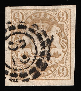 1867 9kr Bavaria, German States, Germany, Circular Postmark