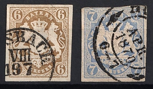 1868 Bavaria, German States, Germany, Circular Datestamp