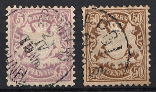 1878 Bavaria, German States, Germany, Circular Datestamps