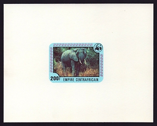 1978 200fr Central African 'Elephant' Proof Sheetlet, Epreuve de Luxe, French Community Deluxe Presentation Miniature Sheet