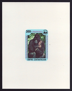 1978 300fr Central African 'Gorilla, vert' Proof Sheetlet, Epreuve de Luxe, French Community Deluxe Presentation Miniature Sheet