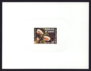 1981 30fr Djibouti 'Acacia Mellifera' Sunken Proof Sheetlet, Epreuve de Luxe, French Community Deluxe Presentation Miniature Sheet