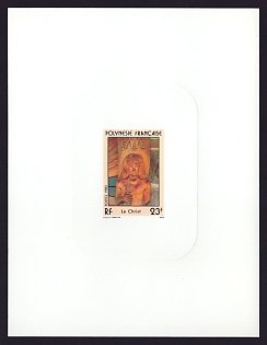 1983 23fr French Polynesia 'Christ' Sunken Proof Sheetlet, Epreuve de Luxe, French Community Deluxe Presentation Miniature Sheet