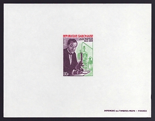1972 80fr Gabon 'Louis Pasteur' Proof Sheetlet, Epreuve de Luxe, French Community Deluxe Presentation Miniature Sheet