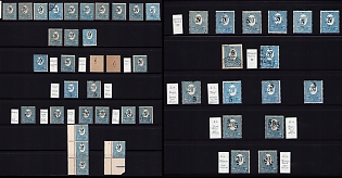1920 5pf on 20pf, Joining of Upper Silesia, Germany, Type I and II, Group Stamps with Varieties and Print Errors