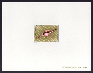 1973 3fr Malagasy 'Volva Volva' Proof Sheetlet, Epreuve de Luxe, French Community Deluxe Presentation Miniature Sheet