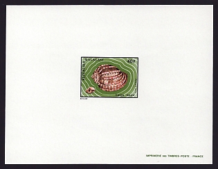 1973 40fr Malagasy 'Harpa major' Proof Sheetlet, Epreuve de Luxe, French Community Deluxe Presentation Miniature Sheet