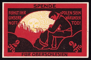 1921 Upper Silesia, Charity Fundraising Sticker, Plebiscite