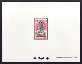 1965 10fr Mali 'Mother and infants' Proof Sheetlet, Epreuve de Luxe, French Community Deluxe Presentation Miniature Sheet