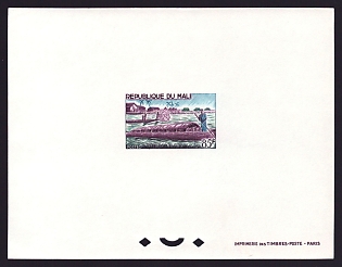 1966 85fr Mali 'Commercial fishing boats' Proof Sheetlet, Epreuve de Luxe, French Community Deluxe Presentation Miniature Sheet