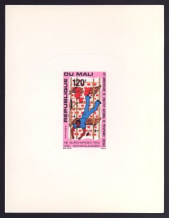 1976 120fr Mali 'Do not overload scaffold' Sunken Proof Sheetlet, Epreuve de Luxe, French Community Deluxe Presentation Miniature Sheet