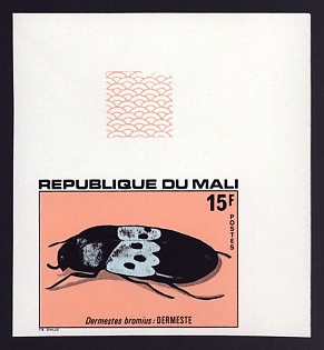 1978 15fr Mali 'Dermestes' Trial Color Proof Imperforate