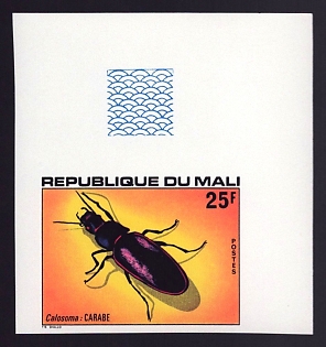 1978 25fr Mali 'Ground beetle' Trial Color Proof Imperforate