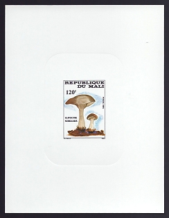 1985 120fr Mali 'Fungi' Sunken Proof Sheetlet, Epreuve de Luxe, French Community Deluxe Presentation Miniature Sheet