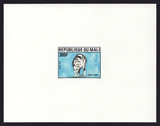 1986 300fr Mali 'Cats' Proof Sheetlet, Epreuve de Luxe, French Community Deluxe Presentation Miniature Sheet