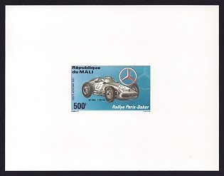 1983 500fr Mali 'Paris-Dakar Auto Race' Airmail Proof Sheetlet, Epreuve de Luxe, French Community Deluxe Presentation Miniature Sheet