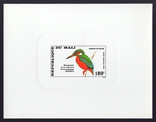 1985 180fr Mali 'Audubon Birth Bicentenary' Sunken Airmail Proof Sheetlet, Epreuve de Luxe, French Community Deluxe Presentation Miniature Sheet