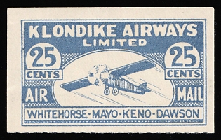 1928 25c Klondike Airways LTD, Operated between bases in the Yukon, Canada, Airmail