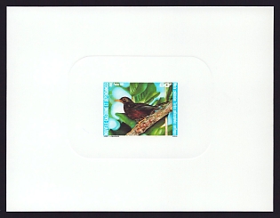 1985 60fr New Caledonia 'Birds' Sunken Proof Sheetlet, Epreuve de Luxe, French Community Deluxe Presentation Miniature Sheet