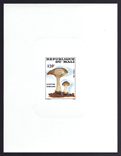 1985 120fr Mali 'Fungi' Sunken Proof Sheetlet, Epreuve de Luxe, French Community Deluxe Presentation Miniature Sheet
