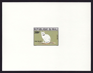 1986 200fr Mali 'Cats' Proof Sheetlet, Epreuve de Luxe, French Community Deluxe Presentation Miniature Sheet