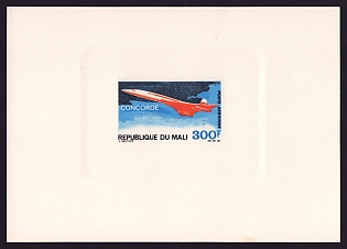 1969 300fr Mali 'Concorde' Sunken Airmail Proof Sheetlet, Epreuve de Luxe, French Community Deluxe Presentation Miniature Sheet