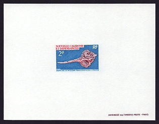 1969 2fr New Caledonia 'Murex Haustellum' Proof Sheetlet, Epreuve de Luxe, French Community Deluxe Presentation Miniature Sheet