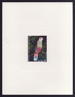 1982 32fr New Caledonia 'Grey's Ptilope' Sunken Proof Sheetlet, Epreuve de Luxe, French Community Deluxe Presentation Miniature Sheet