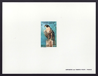 1987 21fr New Caledonia 'Falco peregrinus nesiotes, vert' Proof Sheetlet, Epreuve de Luxe, French Community Deluxe Presentation Miniature Sheet