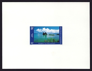 1989 64fr New Caledonia 'La Poule rookery, Hienghene' Proof Sheetlet, Epreuve de Luxe, French Community Deluxe Presentation Miniature Sheet