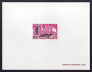 1969 1fr Saint Pierre and Miquelon 'Ringed Seals' Proof Sheetlet, Epreuve de Luxe, French Community Deluxe Presentation Miniature Sheet