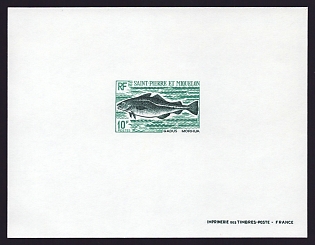 1972 10fr Saint Pierre and Miquelon 'Codfish' Proof Sheetlet, Epreuve de Luxe, French Community Deluxe Presentation Miniature Sheet