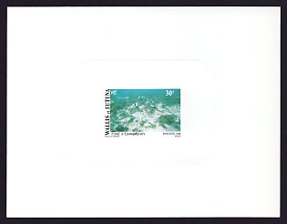 1981 30fr Wallis and Futuna 'Cyanophycees' Sunken Proof Sheetlet, Epreuve de Luxe, French Community Deluxe Presentation Miniature Sheet