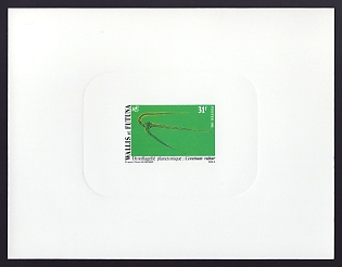 1981 31fr Wallis and Futuna 'Ceratium vultur' Sunken Proof Sheetlet, Epreuve de Luxe, French Community Deluxe Presentation Miniature Sheet