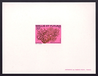 1982 32fr Wallis and Futuna 'Marine' Proof Sheetlet, Epreuve de Luxe, French Community Deluxe Presentation Miniature Sheet