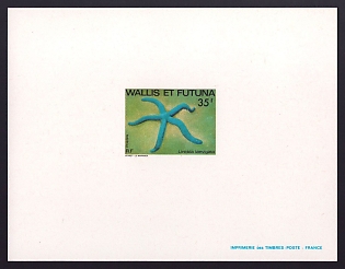 1982 35fr Wallis and Futuna 'Marine' Proof Sheetlet, Epreuve de Luxe, French Community Deluxe Presentation Miniature Sheet