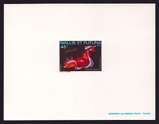1982 46fr Wallis and Futuna 'Marine' Proof Sheetlet, Epreuve de Luxe, French Community Deluxe Presentation Miniature Sheet