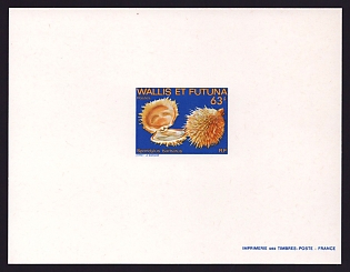 1982 63fr Wallis and Futuna 'Marine' Proof Sheetlet, Epreuve de Luxe, French Community Deluxe Presentation Miniature Sheet