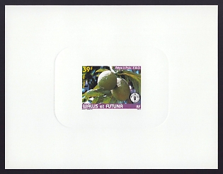 1986 39fr Wallis and Futuna 'World Food Day' Sunken Proof Sheetlet, Epreuve de Luxe, French Community Deluxe Presentation Miniature Sheet