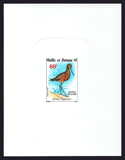 1987 68fr Wallis and Futuna 'Birds' Sunken Proof Sheetlet, Epreuve de Luxe, French Community Deluxe Presentation Miniature Sheet