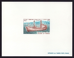 1990 40fr Wallis and Futuna 'Moana II' Proof Sheetlet, Epreuve de Luxe, French Community Deluxe Presentation Miniature Sheet