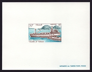 1990 50fr Wallis and Futuna 'Moana III' Proof Sheetlet, Epreuve de Luxe, French Community Deluxe Presentation Miniature Sheet