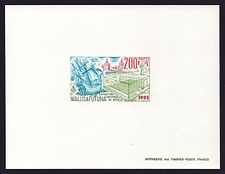 1992 200fr Wallis and Futuna 'Expo '92, Seville' Proof Sheetlet, Epreuve de Luxe, French Community Deluxe Presentation Miniature Sheet