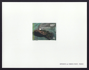 1995 85fr Wallis and Futuna 'Aerial View of Islands' Proof Sheetlet, Epreuve de Luxe, French Community Deluxe Presentation Miniature Sheet