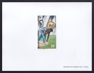 1997 35fr Wallis and Futuna 'Berlin Handicapped Sports Festival' Proof Sheetlet, Epreuve de Luxe, French Community Deluxe Presentation Miniature Sheet