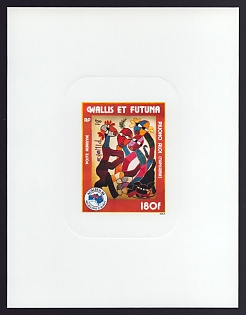 1984 180fr Wallis and Futuna 'Ausipex '84' Sunken Airmail Proof Sheetlet, Epreuve de Luxe, French Community Deluxe Presentation Miniature Sheet