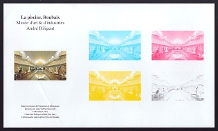 2010 85c France 'Museum of Art and Industry (la Piscine) Roubaix' Compound Trial Color Proof Sheetlet, Epreuve de Luxe, Deluxe Presentation Miniature Sheet