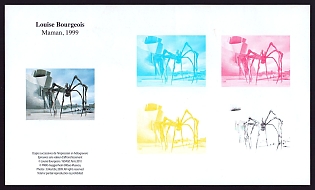 2010 €1.35 France 'Maman, by Louise Bourgeois' Compound Trial Color Proof Sheetlet, Epreuve de Luxe, Deluxe Presentation Miniature Sheet